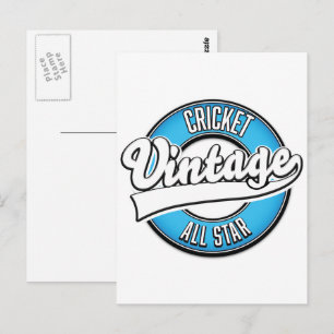 Carte Postale Logo Cricket Vintage all star