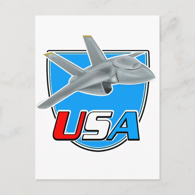 Carte Postale logo d'avion à réaction USA (Devant)