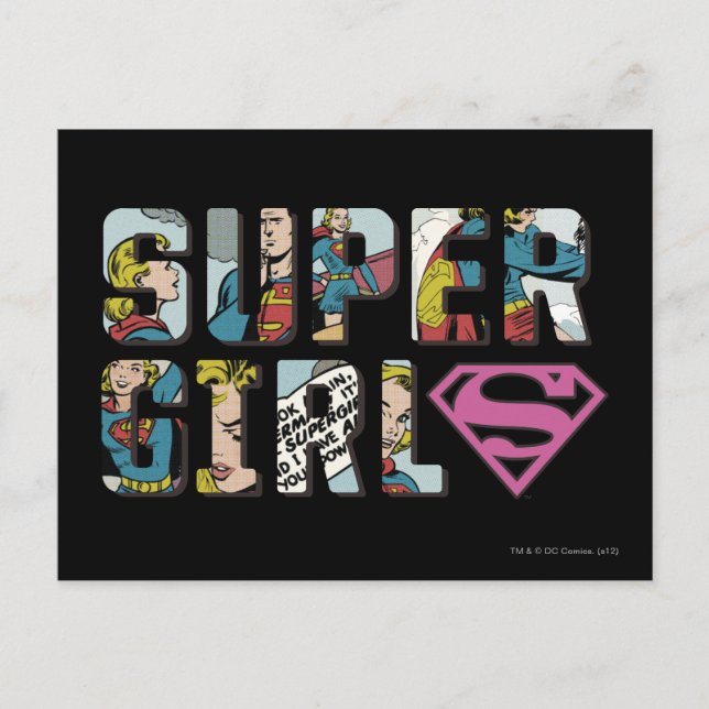 Carte Postale Logo de bande dessinée Supergirl (Devant)