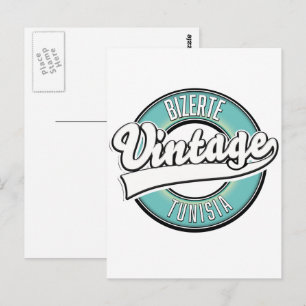 Carte Postale Logo de Bizerte Tunisie style vintage