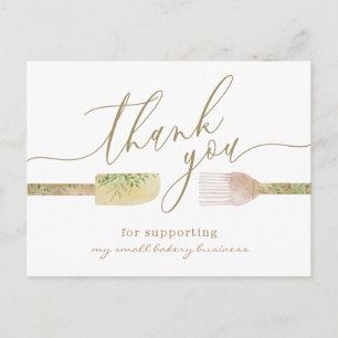 Carte Postale Logo de boulangerie pâtissier merci