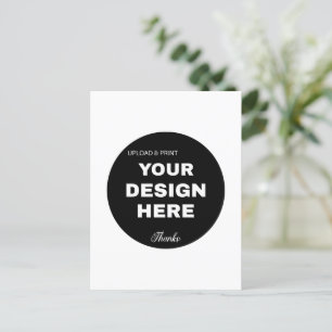 Carte Postale Logo de code QR noir élégant, minimaliste et éléga