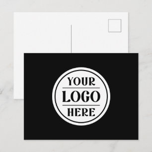 Carte Postale Logo de code QR noir élégant, minimaliste et épuré