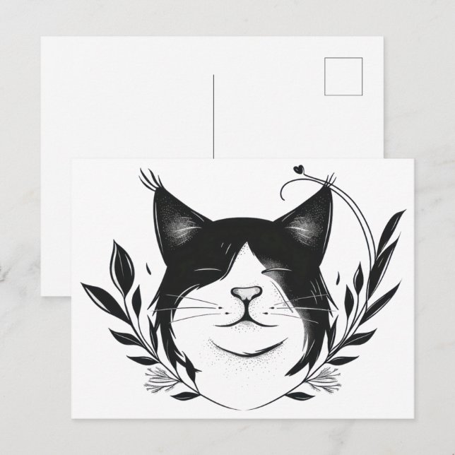 Carte Postale Logo de compagnie animale illustré (Devant / Derrière)