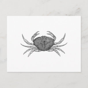Carte Postale Logo de crabe de Dungeness (art linéaire)