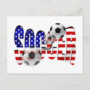 Carte Postale Logo de football drapeau de tir de l'US Goal Gear