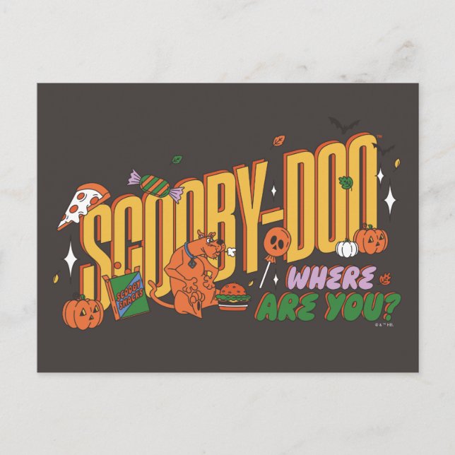 Carte Postale Logo de friandise d'Halloween de Scooby-Doo (Devant)