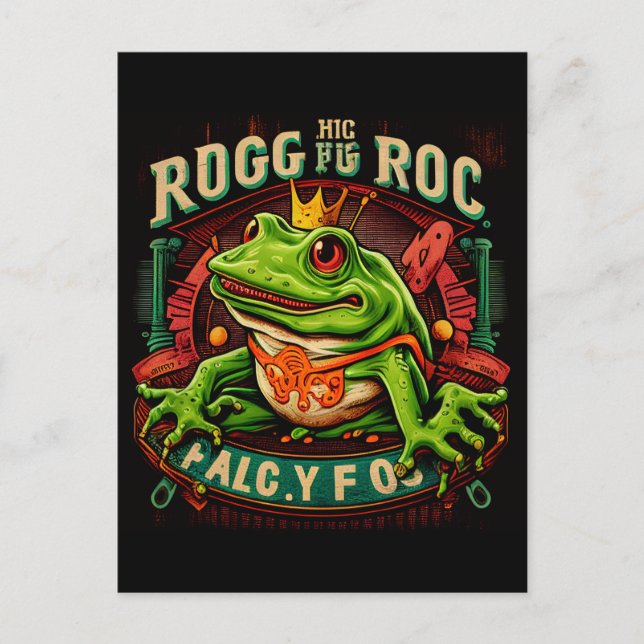 Carte Postale Logo de grenouille surréaliste (Devant)
