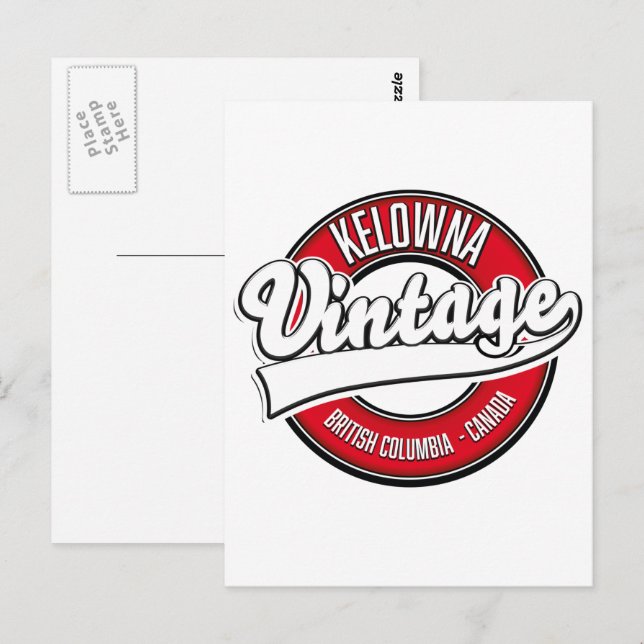 Carte Postale logo de Kelowna Colombie-Britannique Canada (Devant / Derrière)