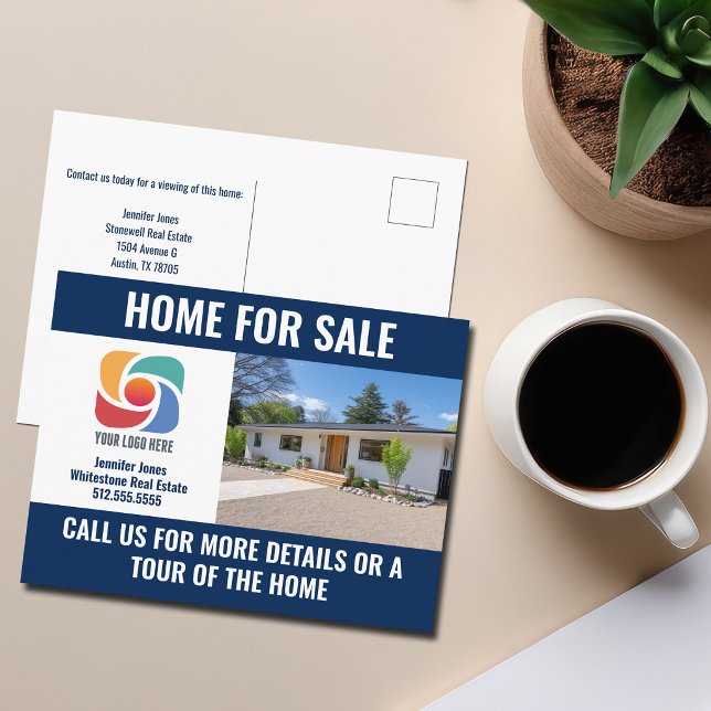 Carte Postale Logo de la société immobilière de vente de maison  (Créateur téléchargé)