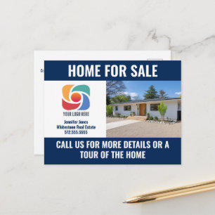 Carte Postale Logo de la société immobilière de vente de maison