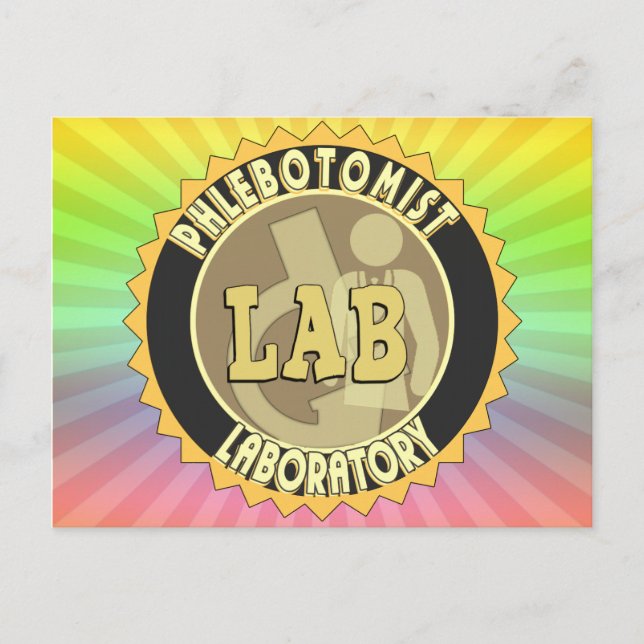 CARTE POSTALE LOGO DE LABORATOIRE DE PHLEBOTOMIE BADGE (Devant)