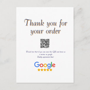 Carte Postale Logo de l'entreprise de revue Google Scan QR revie