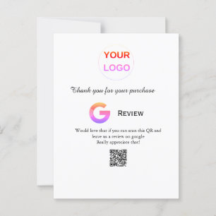 Carte Postale logo de l'entreprise de revue Google Scan QR revie