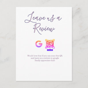 Carte Postale logo de l'entreprise de revue Google Scan QR revie