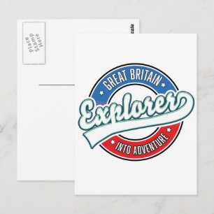 Carte Postale Logo de l'explorateur de Grande-Bretagne dans l'av