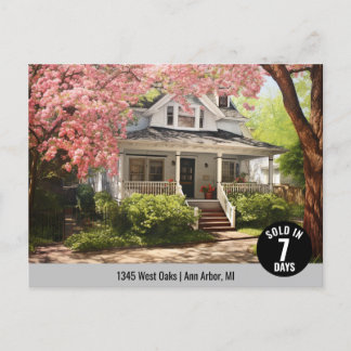 Carte Postale Logo de marketing immobilier juste vendu