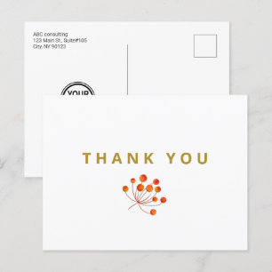 Carte Postale Logo de marque d'entreprise personnalisé Merci