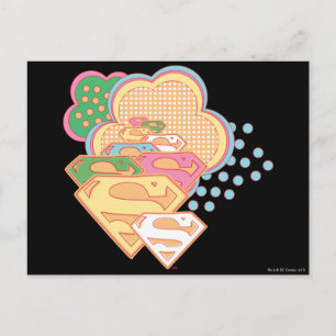 Carte Postale Logo de nuage coloré Supergirl