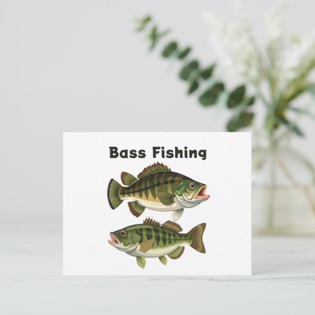 Carte Postale Logo de pêche au bar à grande bouche (Debout devant)