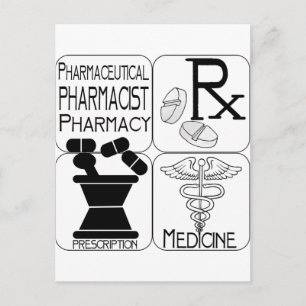 Carte Postale LOGO de pharmacien de pharmacie