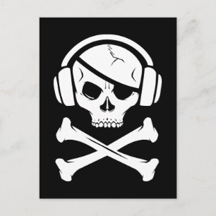 Carte Postale Logo de pirate de musique anti-RIAA piraterie