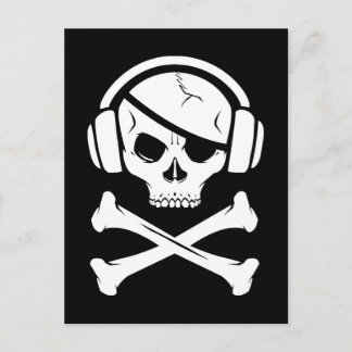 Carte Postale Logo de pirate de musique anti-RIAA piraterie