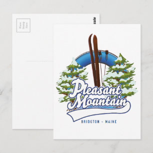 Carte Postale Logo de Pleasant Mountain Ski Bridgton.