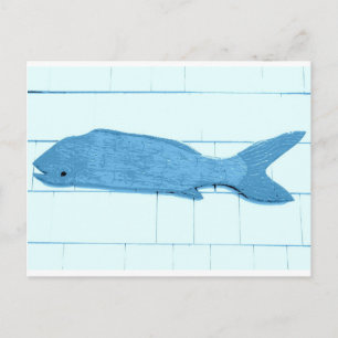 Carte Postale logo de poisson bleu
