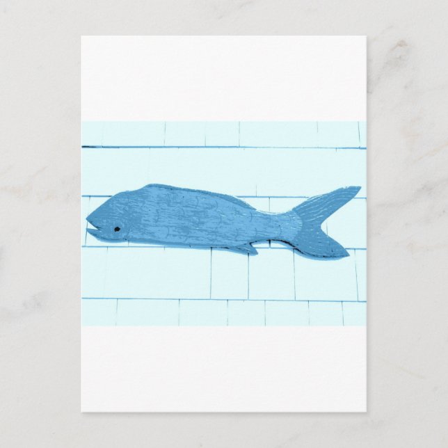 Carte Postale logo de poisson bleu (Devant)