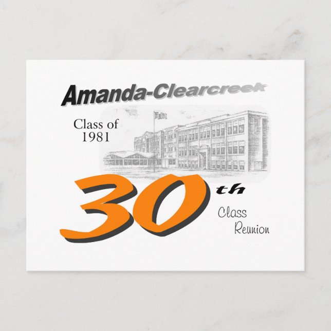Carte Postale Logo de réunion de la 30e classe ACHS (Devant)