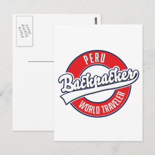 Carte Postale Logo de routard au Pérou voyageur du monde.