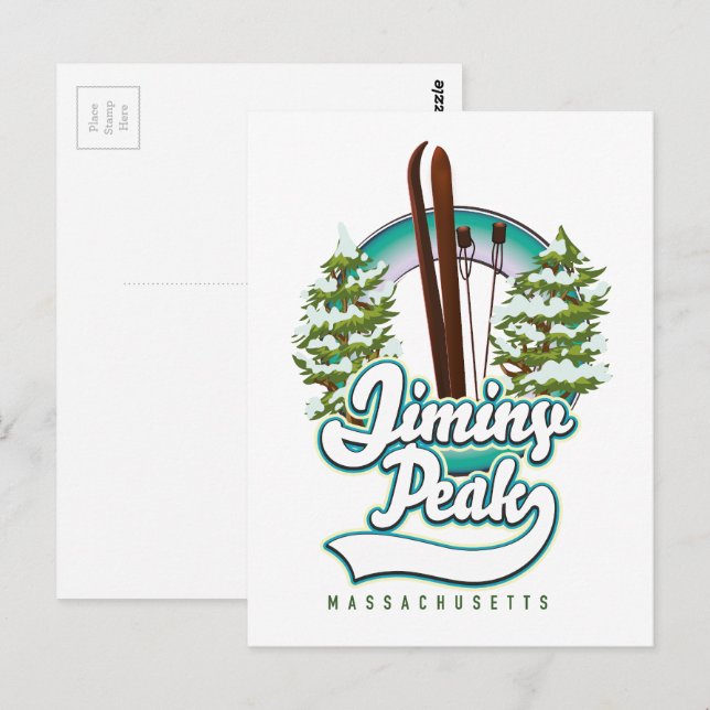 Carte Postale logo de ski de jiminy peak massachusetts (Devant / Derrière)