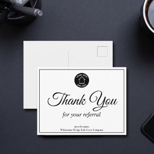Carte Postale Logo de société immobilière personnalisé remerciem
