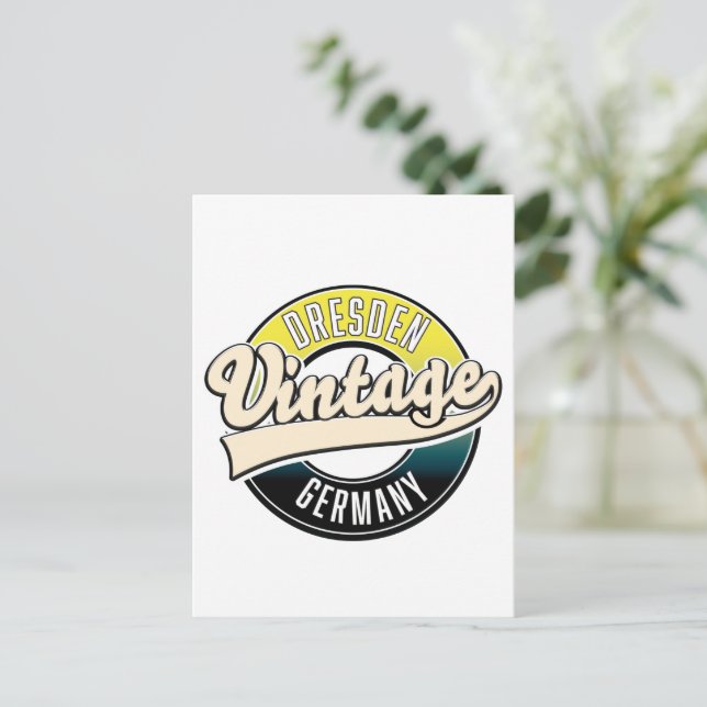 Carte Postale Logo de style vintage Dresde (Debout devant)