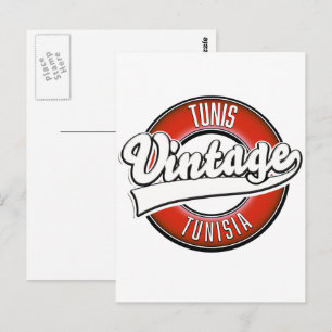 Carte Postale Logo de style vintage Tunis Tunisie