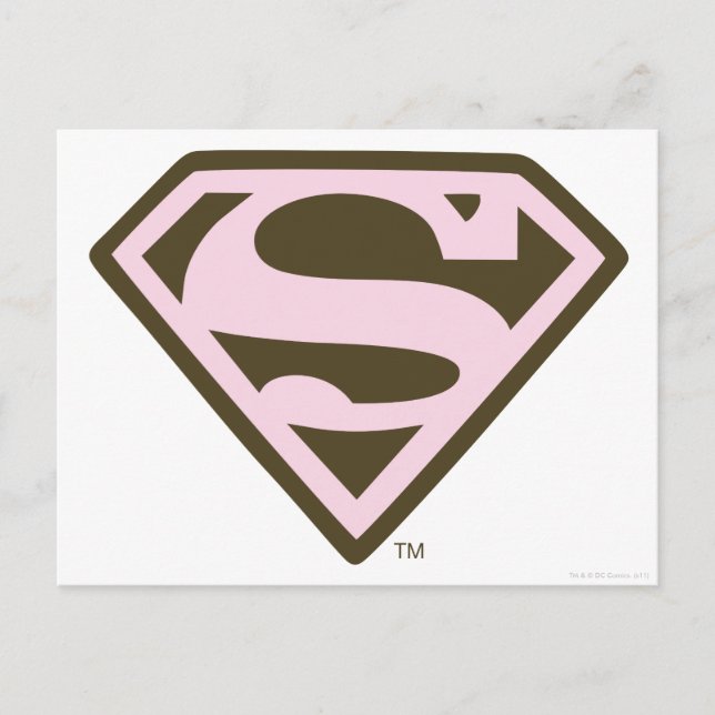 Carte Postale Logo de Supergirl Pink and Brown (Devant)