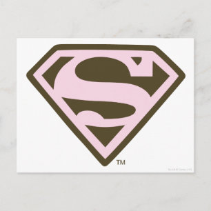 Carte Postale Logo de Supergirl Pink and Brown