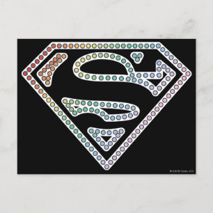 Carte Postale Logo de Supergirl Rainbow Outline
