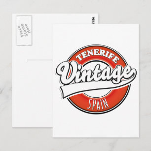 Carte Postale logo de Tenerife Espagne style vintage