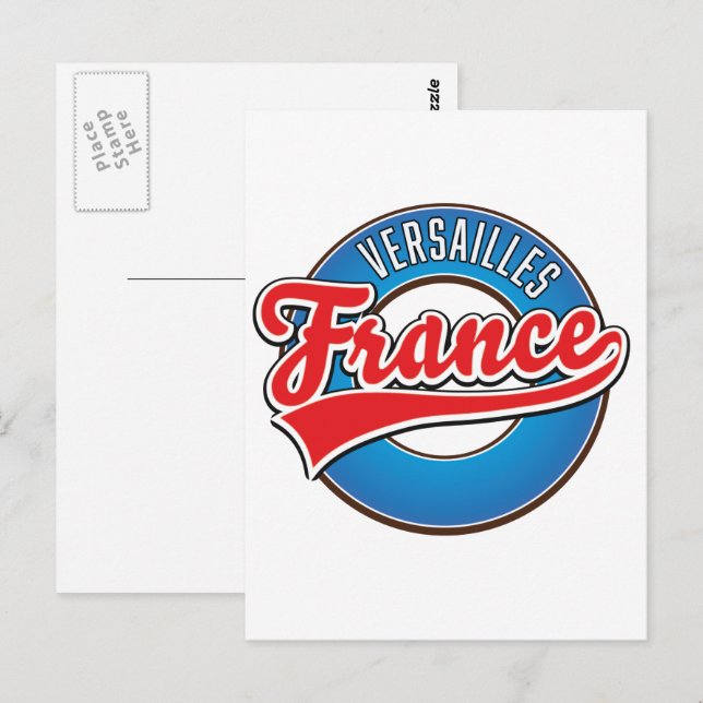 Carte Postale Logo de Versailles France (Devant / Derrière)