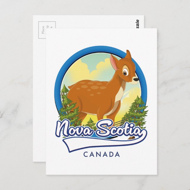 Carte Postale Logo de voyage de la Nouvelle-Écosse Canada (Devant / Derrière)