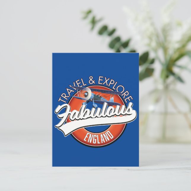 Carte Postale Logo de voyage explorez l'Angleterre fabuleuse  (Debout devant)