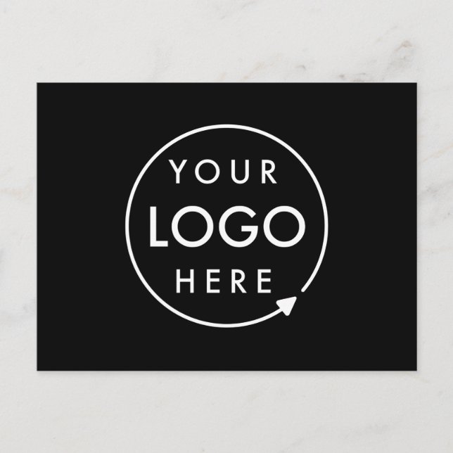 Carte Postale Logo d'entreprise | Black Corporate Company (Devant)