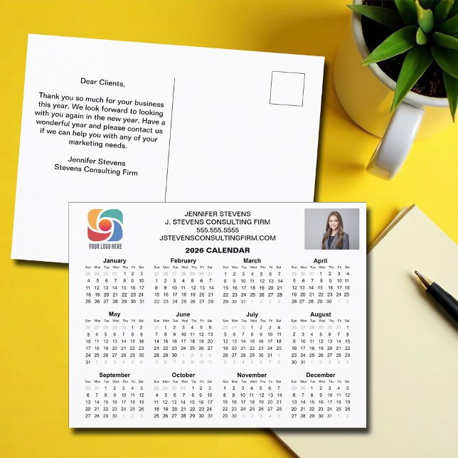 Carte Postale Logo d'entreprise personnalisé Calendrier d'entrep (Créateur téléchargé)