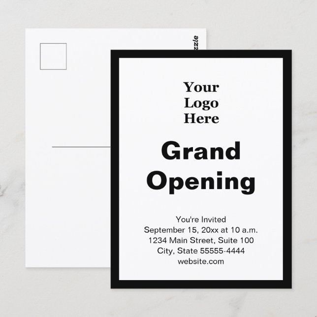 Carte Postale Logo d'entreprise pour l'ouverture officielle en n (Devant / Derrière)