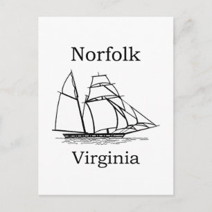 Carte Postale Logo des grands navires Norfolk Virginia