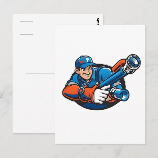 Carte Postale logo des services de plomberie (Devant / Derrière)