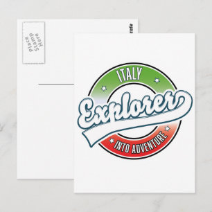 Carte Postale Logo d'explorateur d'Italie pour l'aventure.