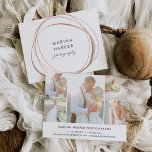 Carte Postale Logo d'or Faux Rose moderne 5 photos<br><div class="desc">Parfaites pour les photographes,  les maquilleurs et les professionnels de la beauté,  ces cartes postales chic présentent un logo abstrait en or rose avec votre nom d'entreprise au centre. Ajoutez vos coordonnées à l'envers avec cinq photos pour montrer votre meilleur travail.</div>